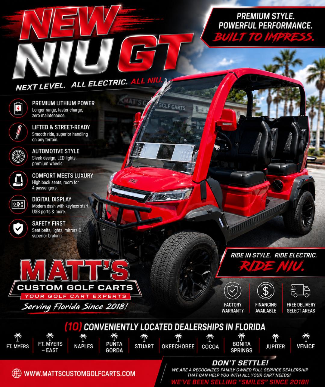 2026 Niu NIUGT 4-Seater Lithium Golf Cart