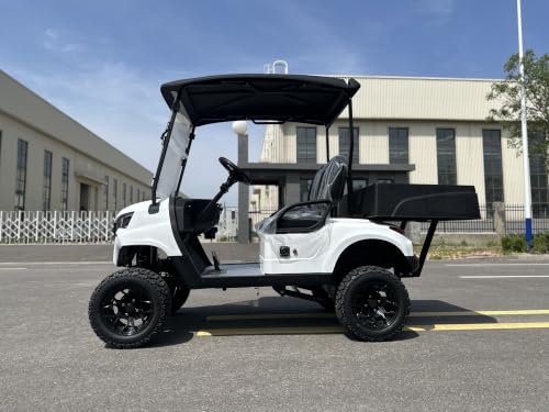 GO UP 2 Seats Golf carts with Plastic Cargo beds (White) - Image 3