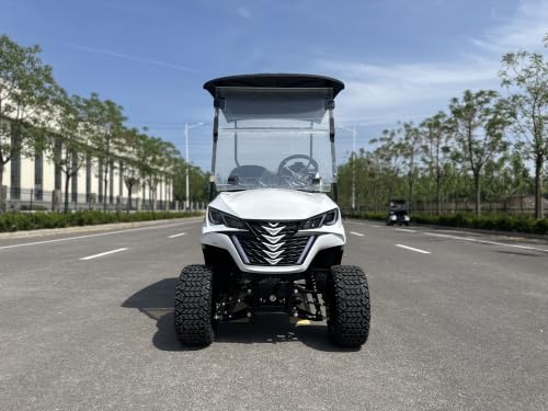GO UP 2 Seats Golf carts with Plastic Cargo beds (White) - Image 2