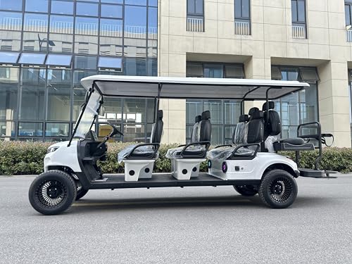 GO UP 6+2seats Golf Cart Recreational Vehicles Tour Buses White | Easy to drive, equipped with a powerful lithium-ion battery - Image 2