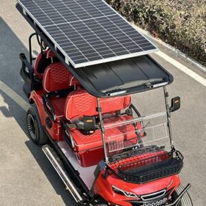 GO UP Golf Cart 4+2 Seater with 48V Lithium Battery, Added Solar Panel: Eco-Friendly & Energy-Saving