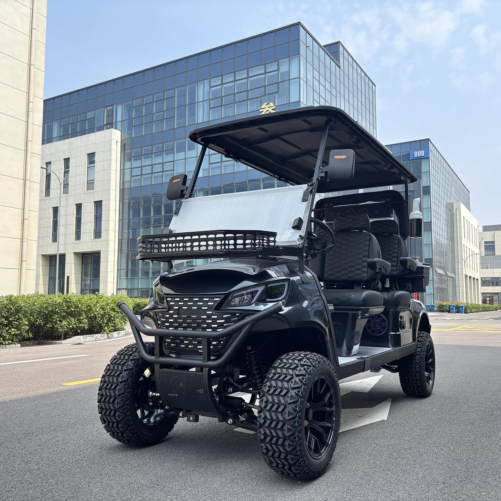 GO UP 4 Seater Electric Golf Cart with Front Storage Basket, Street Legal 4 Passenger Utility Cart with Roof & Windshield | Large Capacity Rear Storage Box - Image 5